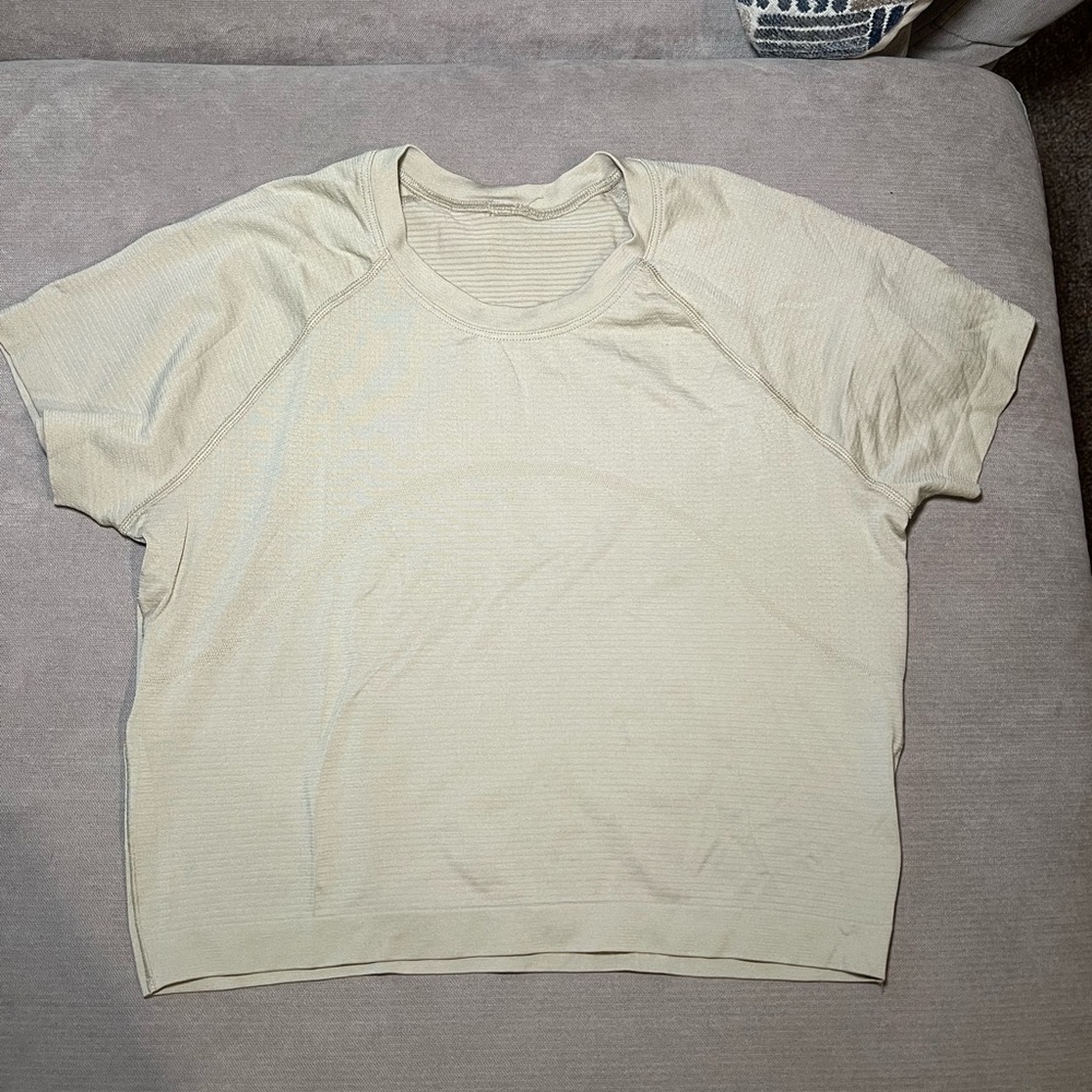lululemon tan swiftly cropped shirt